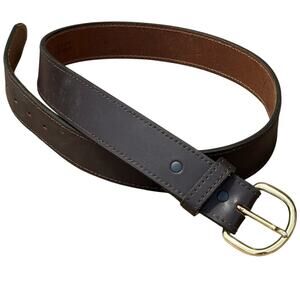 Black Leather Men's Belt
